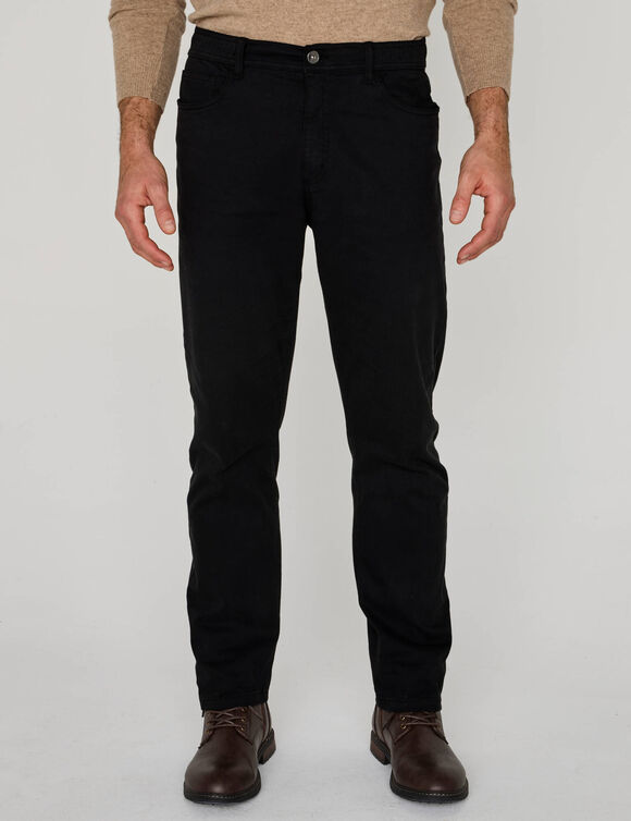Pantalon droit 5 poches &eacute;lastiqu&eacute; c&ocirc;t&eacute;s - L28 (noir)