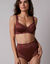 Gainette maille satinée et dentelle Salford - lot de 2 (chocolat + taupe)