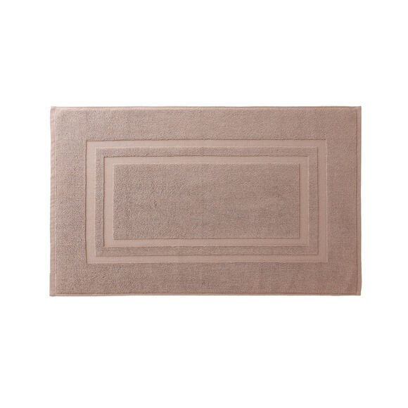 Tapis de bain éponge double liteau (taupe)