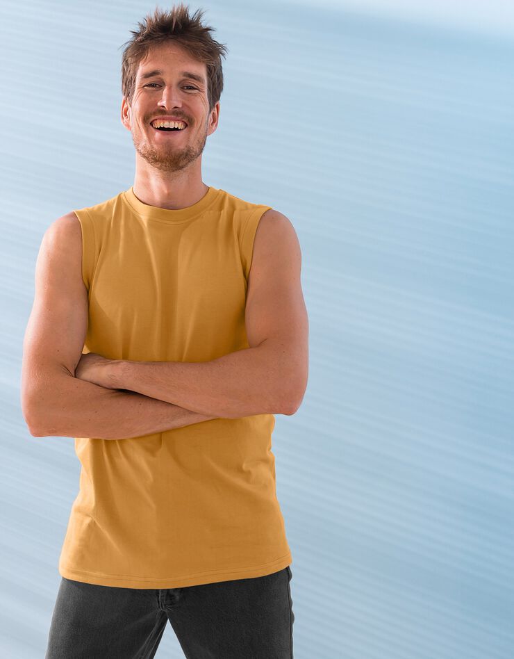 T-shirt col rond sans manches - lot de 3 (miel / prune / brique) T-shirt col rond sans manches - lot de 3 (miel / prune / brique)