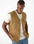 Gilet zipp&eacute; multipoches sans manches en toile ripstop  (beige fonc&eacute;)