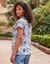 T-shirt imprimé manches courtes jungle multicolore (bleu grisé)