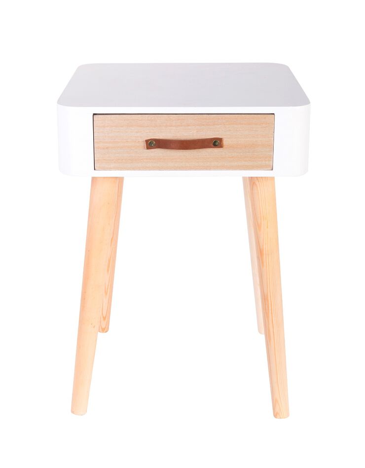 Table de chevet bicolore 1 tiroir (blanc)
