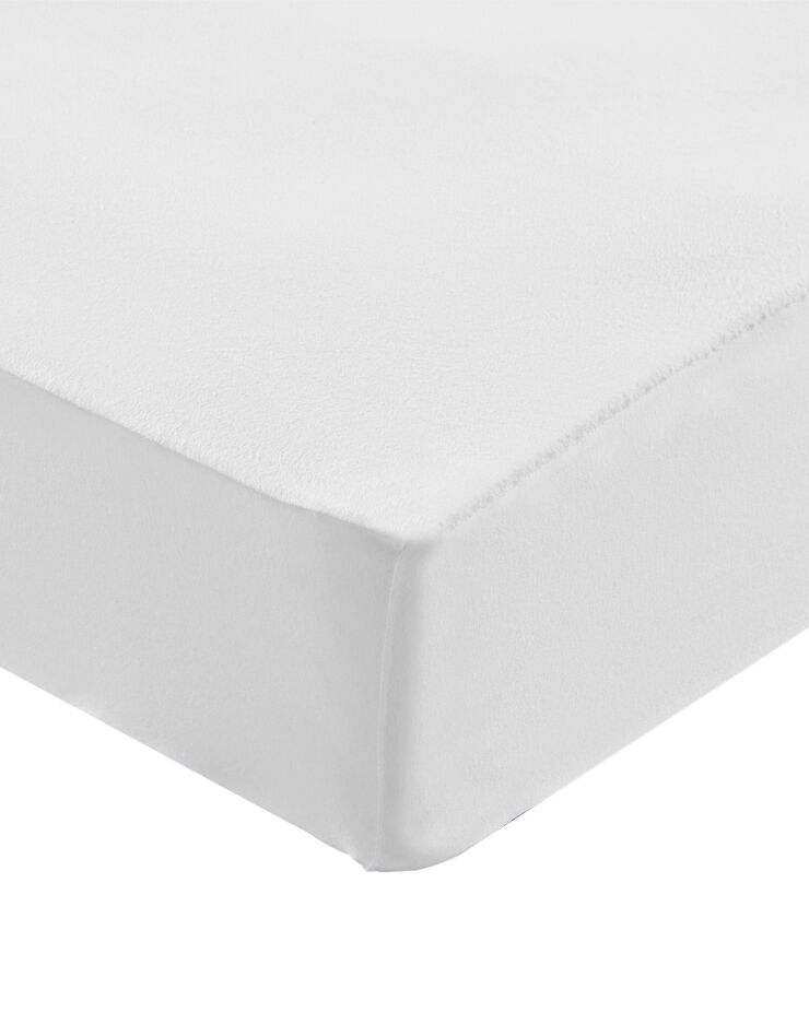 Protège-matelas molleton absorbant 400 g/m2 housse 40 cm (blanc)