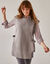 Pull tunique sans manches, maille anglaise toucher doux (gris chiné)