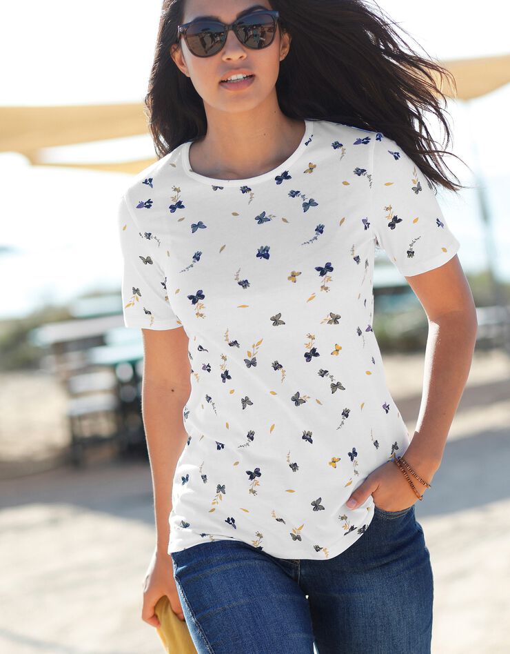 Tee-shirt imprimé manches courtes (blanc) Tee-shirt imprimé manches courtes (blanc)