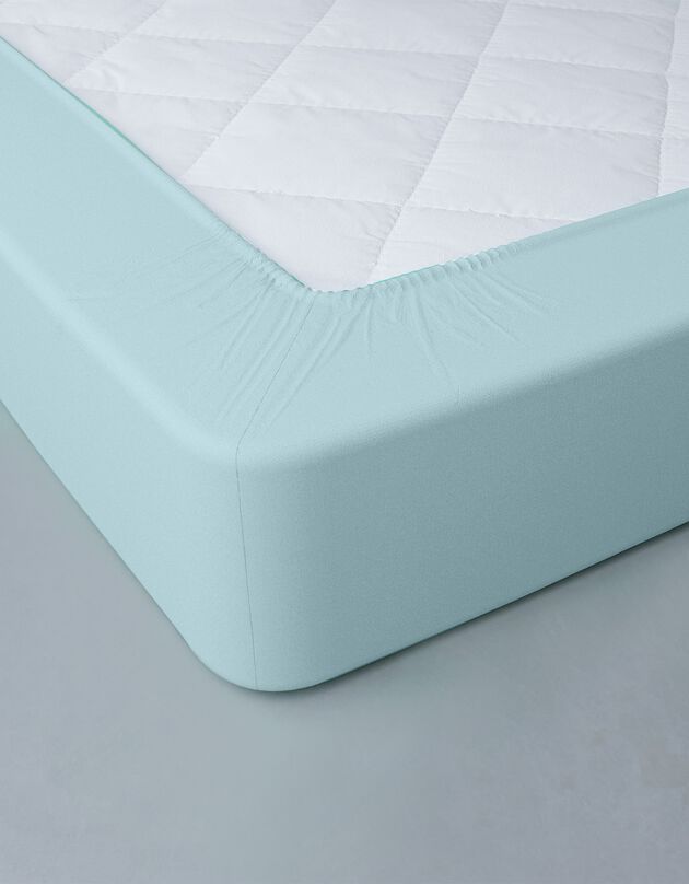 Drap-housse uni coton bonnet 32 cm (céladon)