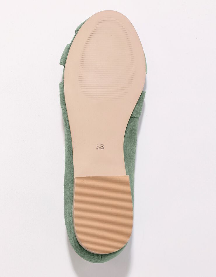 Ballerines à bout ouvert en cuir (vert)