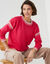 Pull loose bicolore, col rond (rose / &eacute;cru)