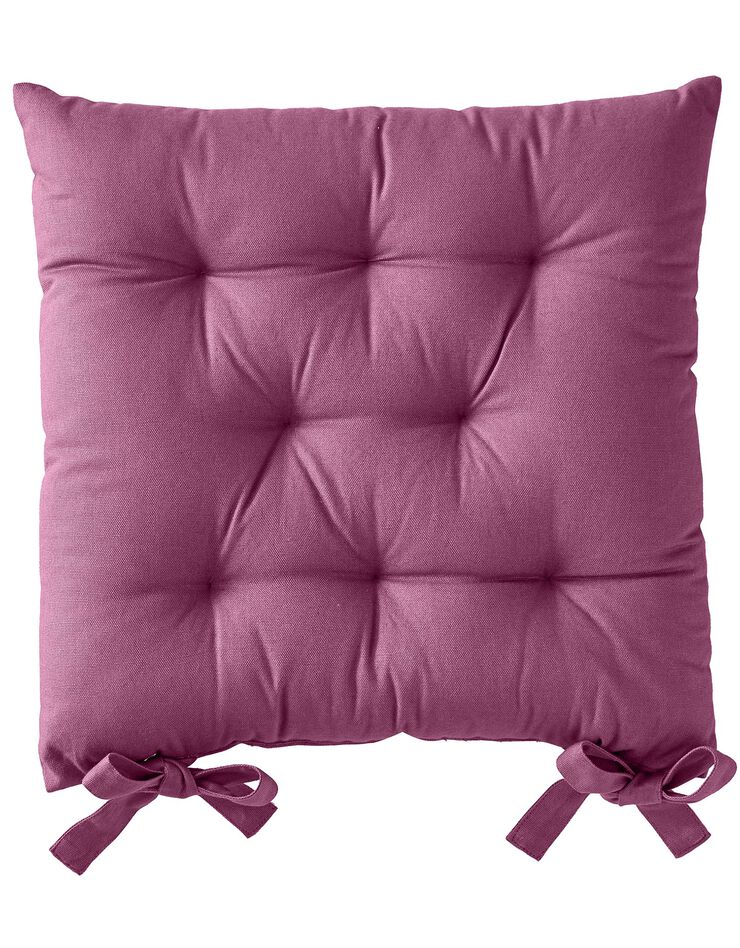 Galette de chaise carrée unie coton bachette - lot de 2 (figue) Galette de chaise carrée unie coton bachette - lot de 2 (figue)