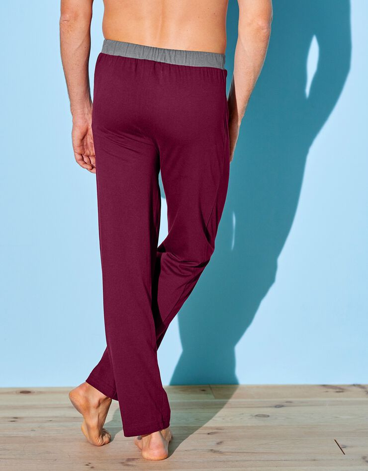 Pantalon pyjama bas droits - lot de 2 (gris + bordeaux) Pantalon pyjama bas droits - lot de 2 (gris + bordeaux)