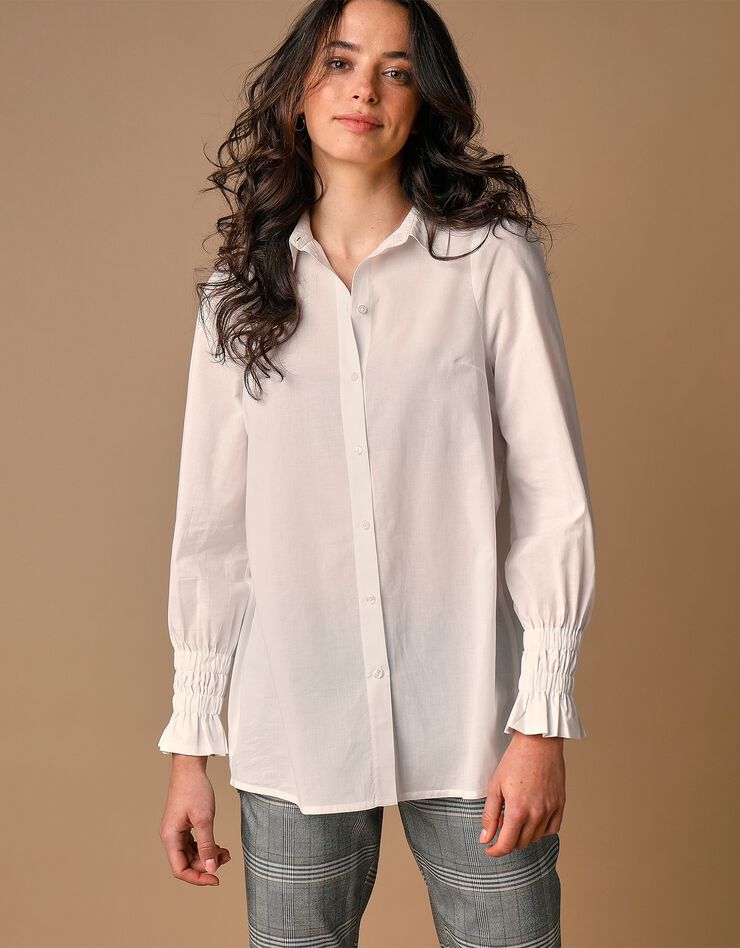 Chemise longue boutonnée (blanc) Chemise longue boutonnée (blanc)