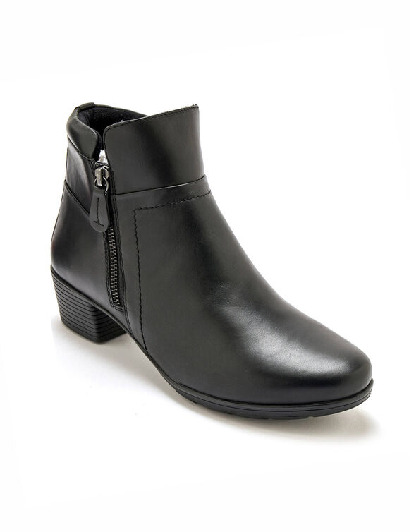 Boots zipp&eacute;es semelle et largeur confort (noir)