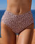 Bas de maillot de bain taille haute imprim&eacute; Tahona (beige / chocolat)