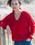 Pull  col V maille anglaise ajourée (rouge)