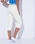 Pantacourt effet ventre plat coton stretch (blanc)