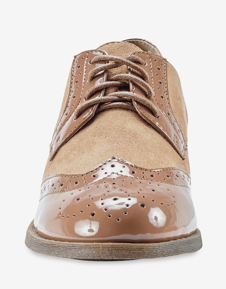 Derbies vernis bi-matière (beige foncé) Derbies vernis bi-matière (beige foncé)
