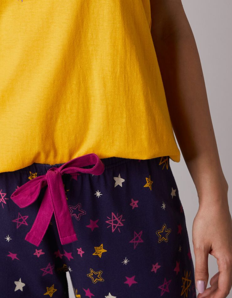 Pantacourt de pyjama imprimé étoiles Estrella - coton (marine)
