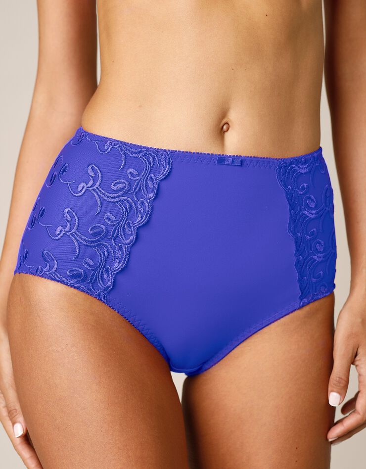 Gainette ventre plat microfibre tulle brodé Sienne - lot de 2 (lilas + iris)