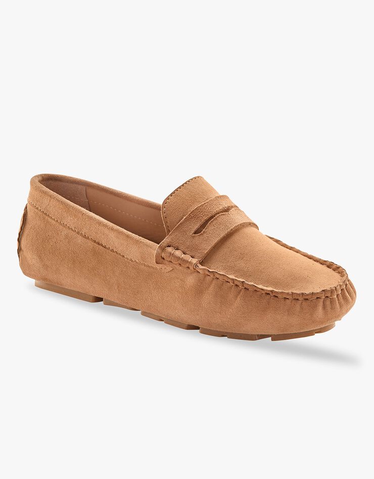 Mocassins en cuir velours (beige)