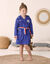 Peignoir de bain enfant personnalisable foot à capuche, éponge coton - 340 g/m² (bleu dur)