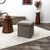 Coffre-pouf pliable, revêtement tissu côtelé (gris)