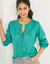 Gilet boutonné, maille ajourée (vert menthe)