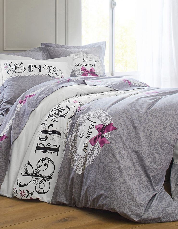 Linge de lit Clothilde - coton (gris)