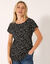 Tee-shirt manches courtes, imprimé (noir)