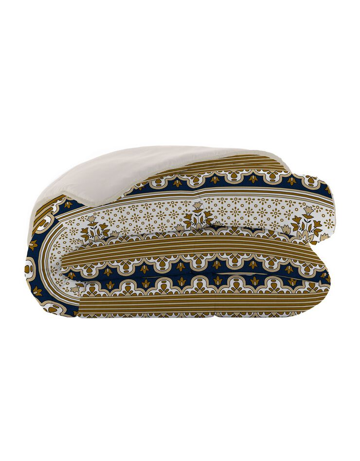 Couette microfibre imprimé oriental 200 g/m² (jaune / bleu)