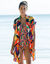Robe de plage imprimée, crépon (multicolore)