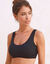 Brassière coton stretch et tulle plumetis Kalaoa - sans armatures (noir)