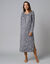 Chemise de nuit longue manches longues imprimée "roses" (gris / rose)