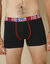 Boxer coton stretch Freegun® - lot de 2 (noir + rouge)