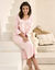 Chemise de nuit longue manches longues unie (rose)