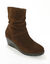 Boots compensées en cuir (chocolat)