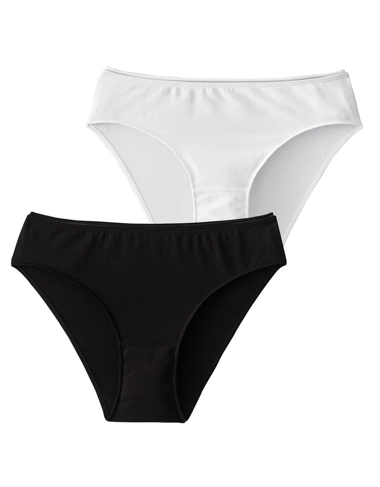 Culotte midi coton coutures plates - lot de 4 (noir / blanc) Culotte midi coton coutures plates - lot de 4 (noir / blanc)