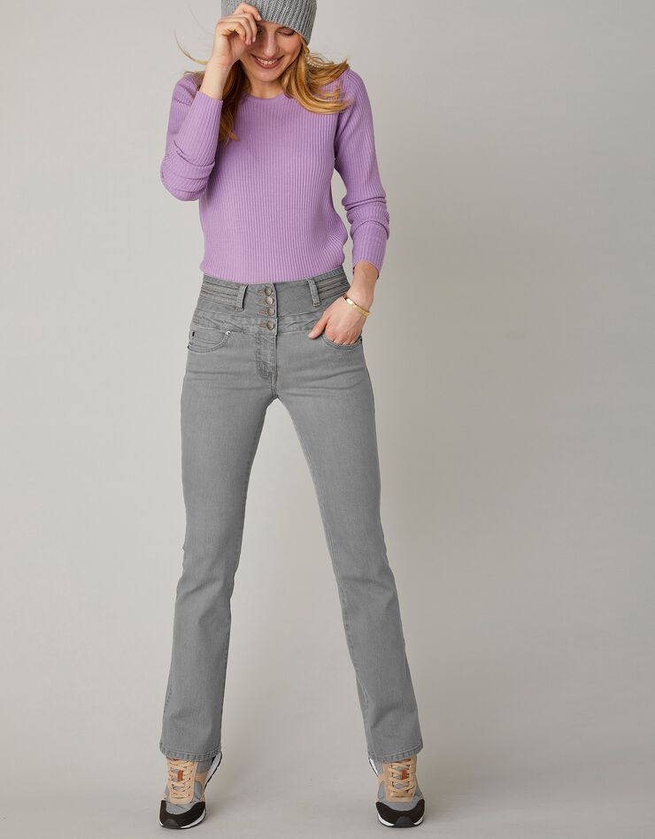 Jean coupe boocut taille haute - entrej. 75 cm (gris) Jean coupe boocut taille haute - entrej. 75 cm (gris)