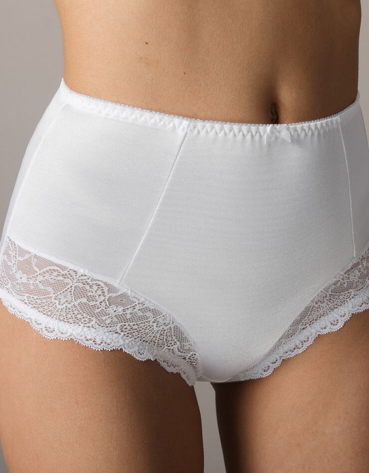 Gainette maille satinée et dentelle Salford - lot de 2 (blanc + noir) Gainette maille satinée et dentelle Salford - lot de 2 (blanc + noir)