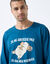 Maxi T-shirt pyjama imprim&eacute; "Je ne grossis pas" (bleu p&eacute;trole)