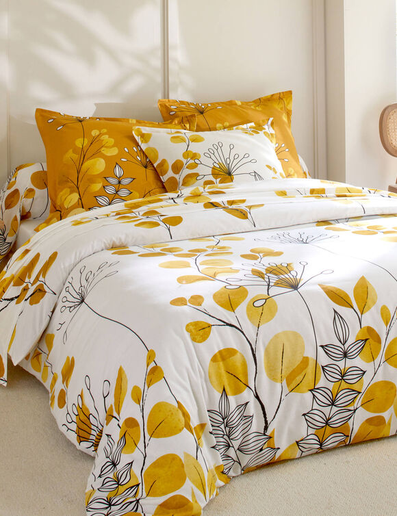 Linge de lit Danae imprim&eacute; - coton 57 fils/cm&sup2; (miel)