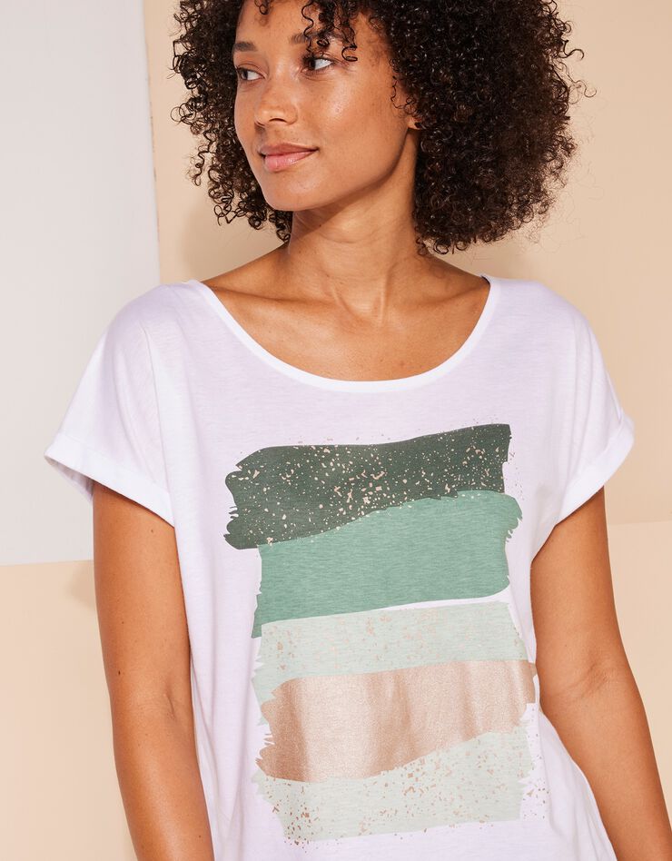 Tee-shirt boite imprimé "arty", maille jersey (vert) Tee-shirt boite imprimé "arty", maille jersey (vert)