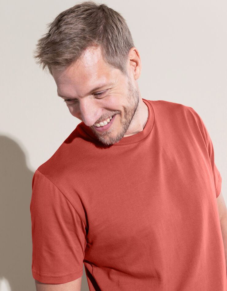 Tee-shirt col rond manches courtes - lot de 3 (miel / prune / brique) Tee-shirt col rond manches courtes - lot de 3 (miel / prune / brique)