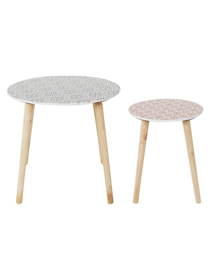 Tables gigognes motifs mosaïque - lot de 2 (multicolore)
