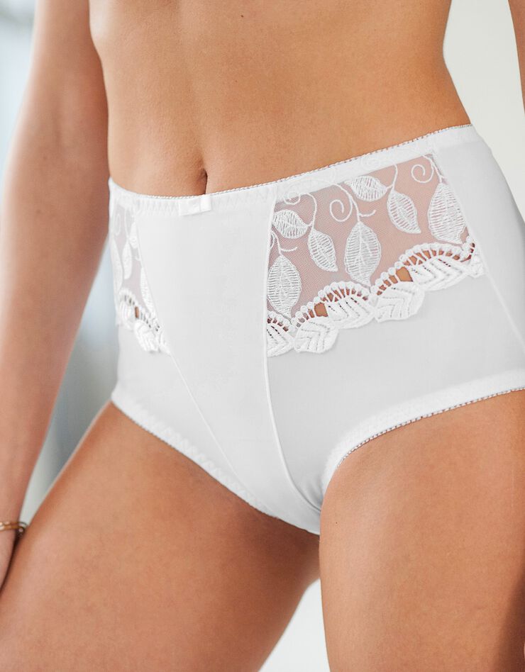 Gainette microfibre et guipure Rima - lot de 2 (blanc)