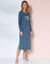 Chemise de nuit longue manches longues imprimé "night" (bleu foncé)