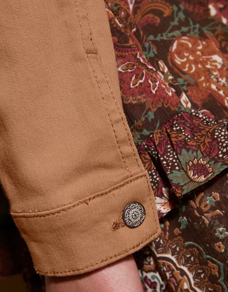 Veste col rond macramé (caramel) Veste col rond macramé (caramel)