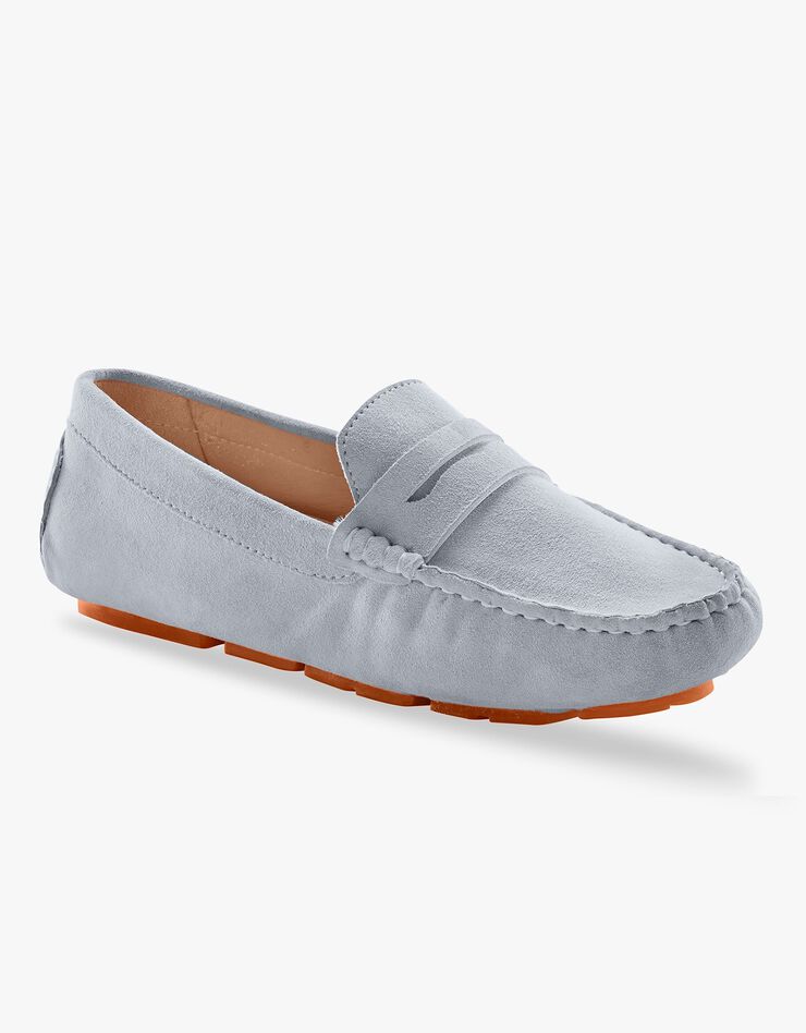 Mocassins en cuir velours (bleu)