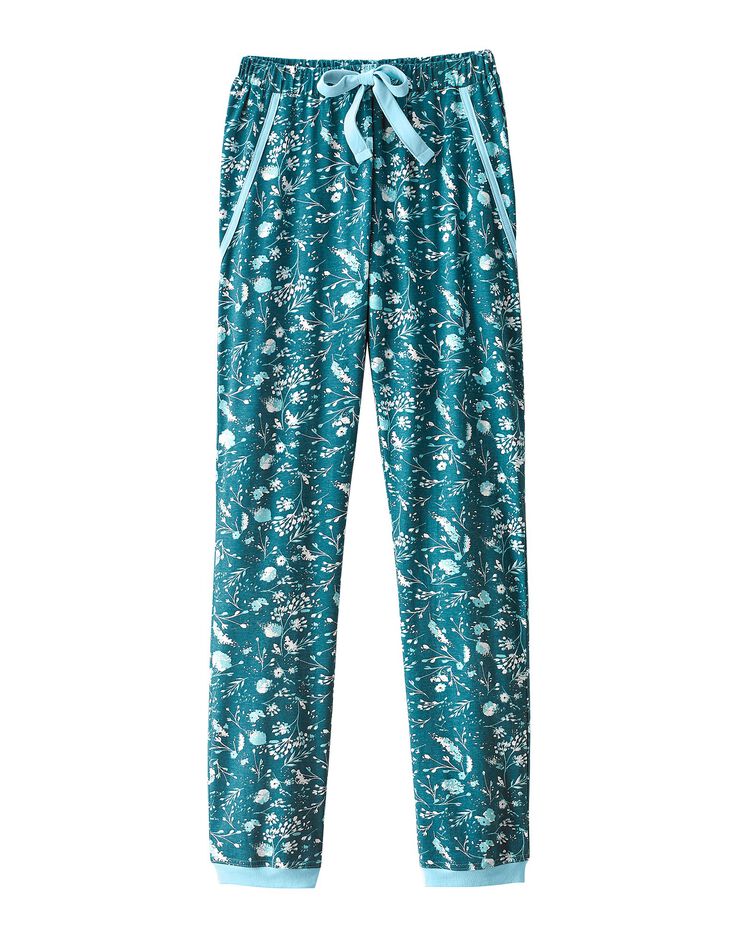 Pantalon de pyjama – fleuri émeraude (émeraude)
