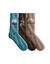 Chaussettes maille c&ocirc;tel&eacute;e jacquard - lot de 3 paires  (marron + bleu + beige)